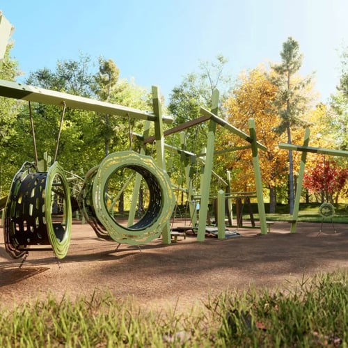 CAD Drawings Landscape Structures Inc. Wooded Park Design 8100