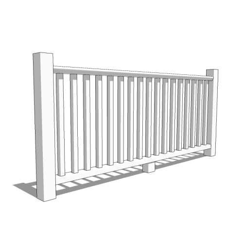 CAD Drawings BIM Models CertainTeed Fence, Rail and Deck Systems Kingston Vinyl Railings