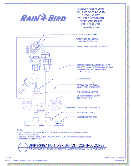 Anti-Siphon Control Zone Kit with Pressure Regulating Backflush Filter - XACZ-100-PRF-BF