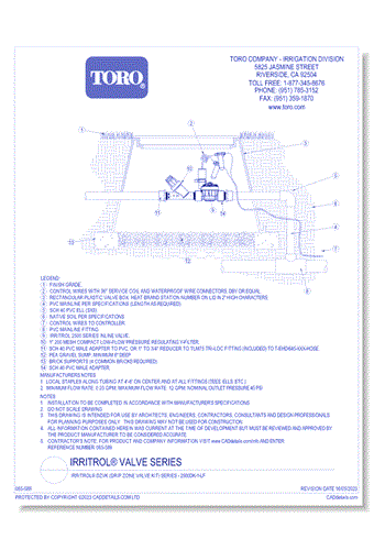 Irritrol® DZVK (Drip Zone Valve Kit) Series - 2500DK-1-LF