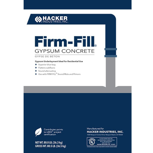 CAD Drawings BIM Models Hacker Industries, Inc. FIRM-FILL® Gypsum Concrete