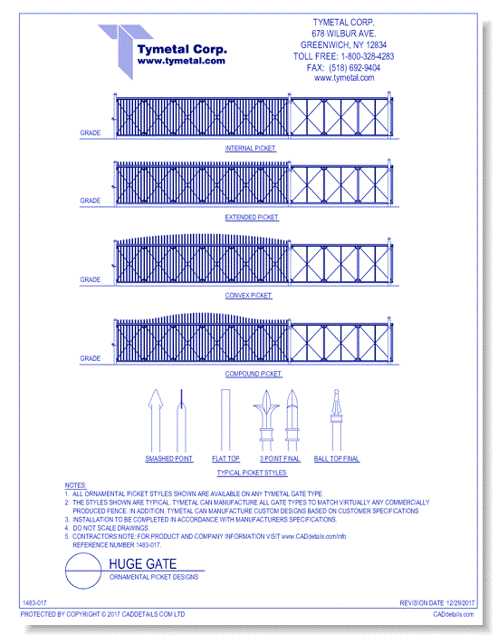 Box Frame Roller Gate System: Ornamental Picket Designs