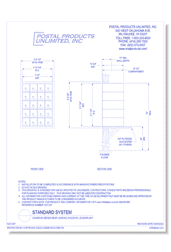 Gaurdian Series Rear Loading (N1023579) - 20 Door Unit