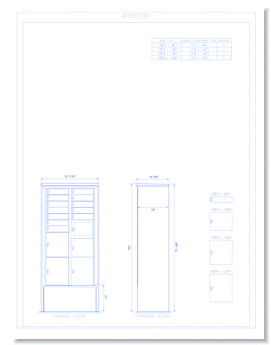 16 Door Freestanding 15" Deep Parcel Locker - Model E8  (N1032799)