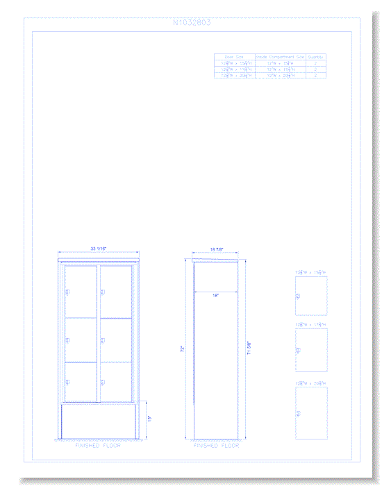 6 Door Freestanding 15" Deep Parcel Locker - Model E12 (N1032803)