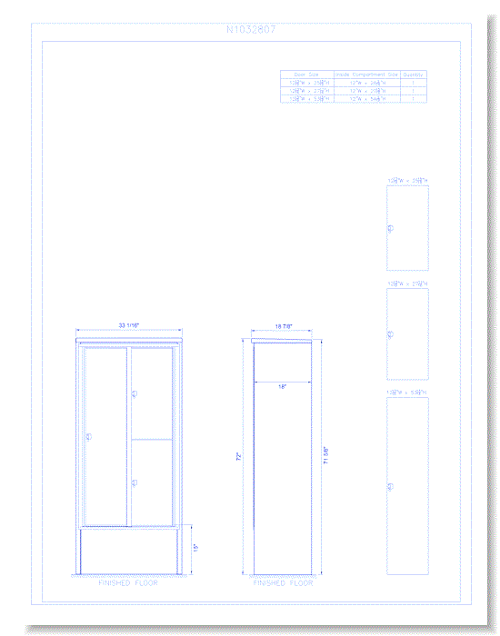 3 Door Freestanding 15" Deep Parcel Locker - Model E16 (N1032807)