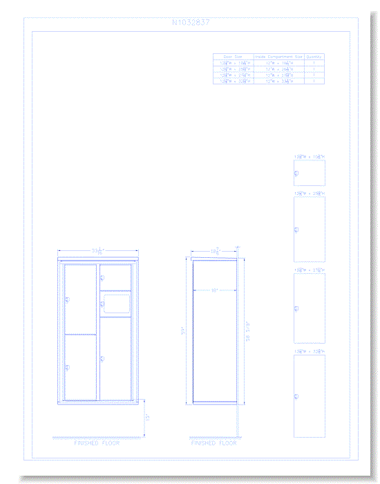 4 Door Surface Mount 15" Deep Parcel Locker – Model SM4 (N1032837)