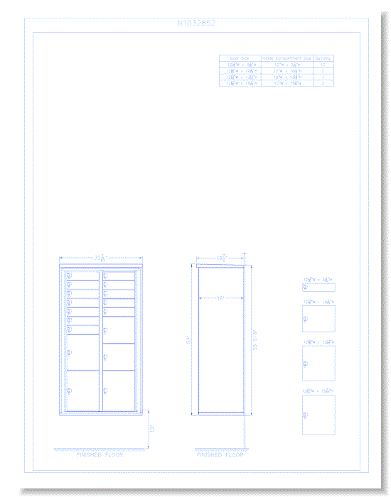 17 Door Surface Mount 15" Deep Parcel Locker – Model SM18 (N1032852)
