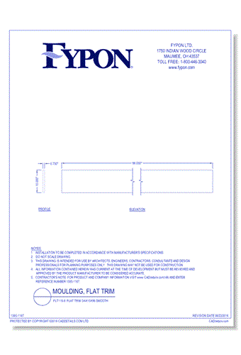 FLT118-8: Flat Trim 3/4x10x96 Smooth