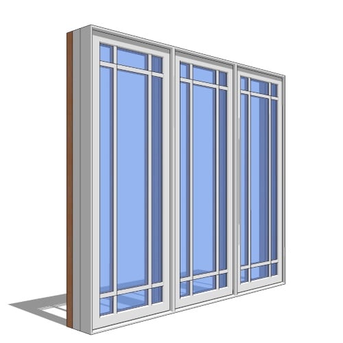 Premium Series™ Window Revit Object: Casement - 3 Wide