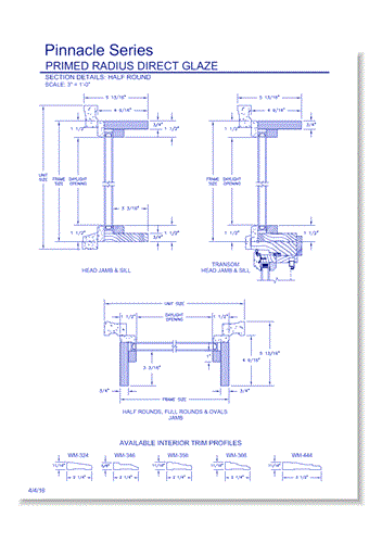 Pinnacle Primed Radius Windows: Section Details