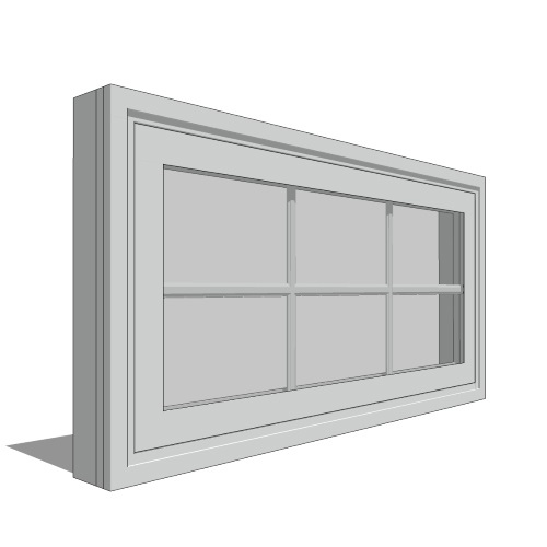 CAD Drawings BIM Models Pella Corporation Impervia Series, Fiberglass Double-Hung Window, Transom
