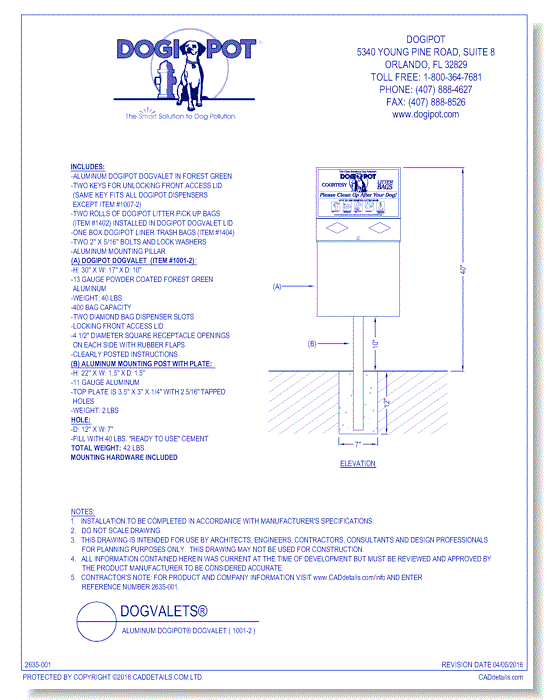 Aluminum DOGIPOT® DOGVALET ( 1001-2 )