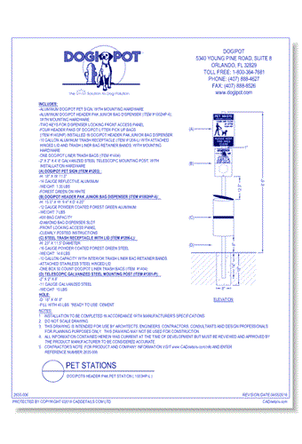 Aluminum DOGIPOT® Header Pak Pet Station ( 1003HP-L )