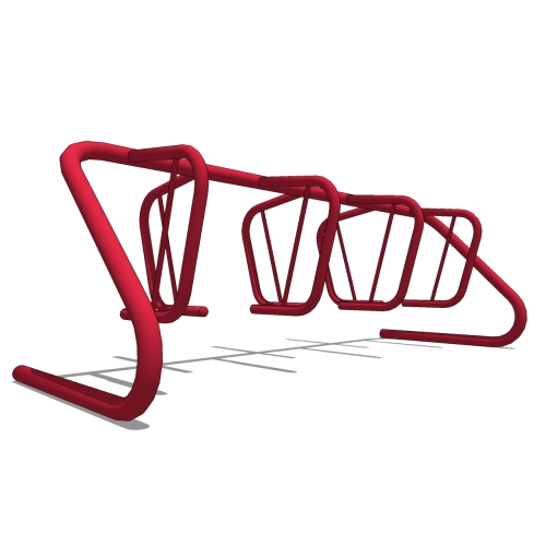 Spartan Bike Rack: 7 to 9 Bikes, Park Both Sides, Surface, Freestanding or In Ground Mount