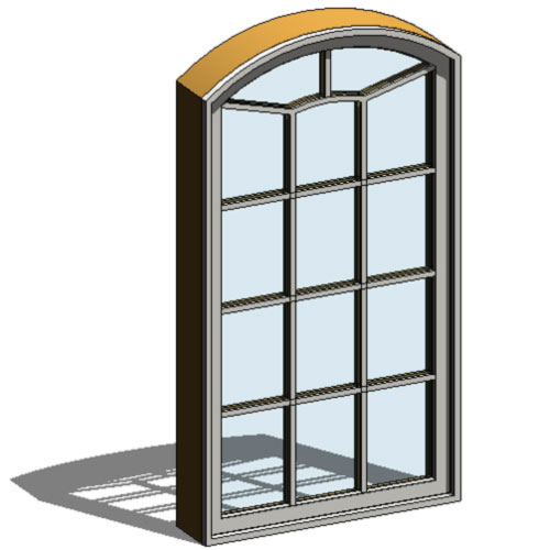 CAD Drawings BIM Models Ply Gem Mira Premium Series: Aluminum Clad Wood Window Arch Transom