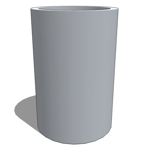 CAD Drawings BIM Models Planters Unlimited Modern Fiberglass Round Cylinder Planter