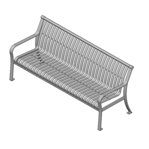 PS6 - 6' Steel Bench w/Back