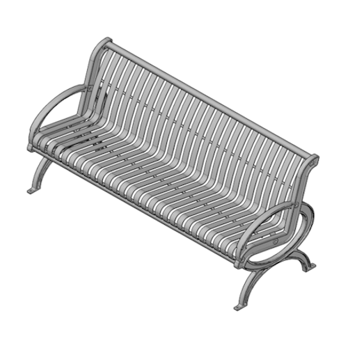 PC4 - 4' and PC6 - 6' Steel Bench w/Back
