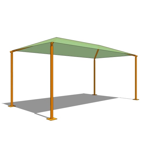 10' x 20' Rectangle Shade with 8' Height, Glide Elbow™, and In-Ground Mount