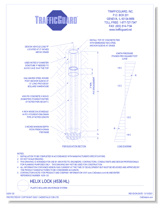 HDPE Helix Lock (4536 HL): Plastic Bollard Anchorage System