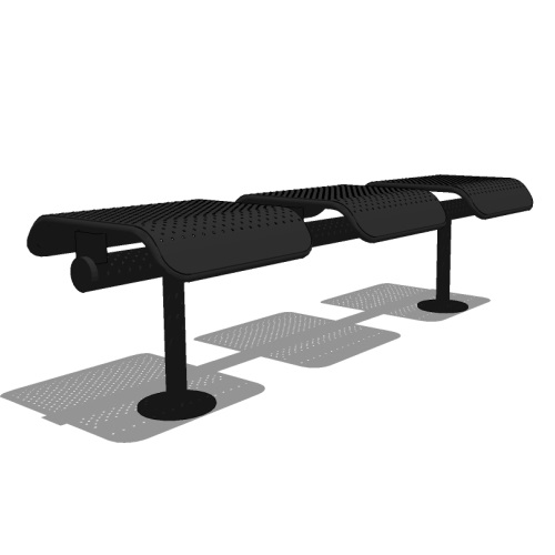 Model PM1-1120: PublicMetro Modular Backless Bench - Surface Mount Seating