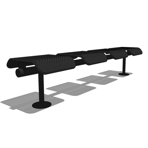 Model PM1-2120: PublicMetro Modular Backless Bench - Surface Mount Seating