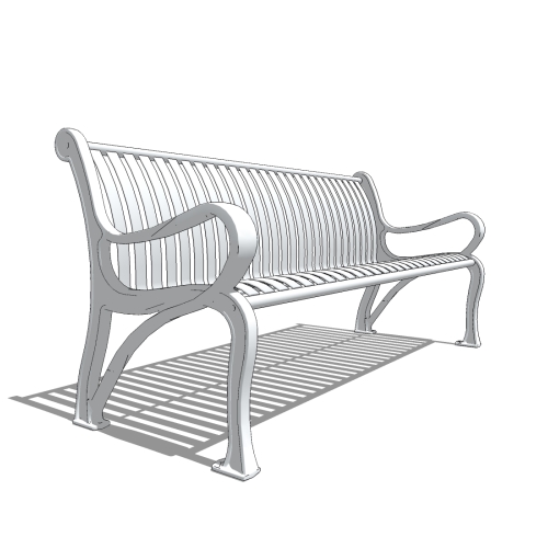 Gramercy™ Bench: Vertical Steel Straps