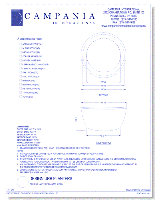 Design.urb Planters: Series 2 – 48" x 20" Planter (P-821)