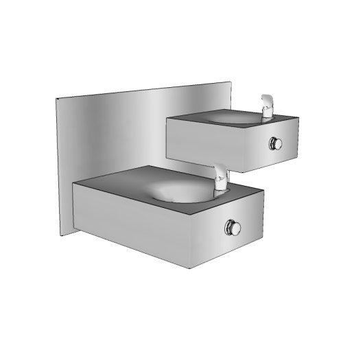 Drinking Fountains: 90-HL ADA COMPLIANT Non-Recessed, High/Low Fountain
