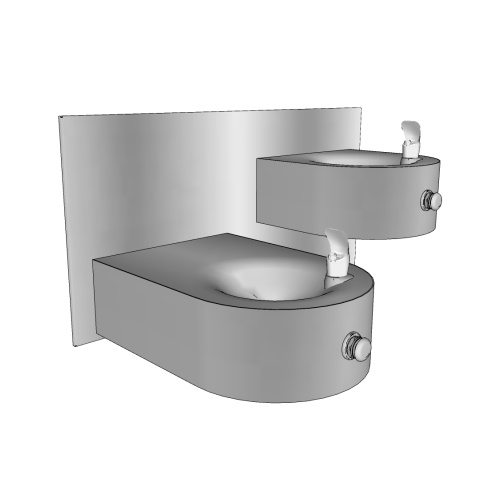 Drinking Fountains: 90MOD-HL ADA COMPLIANT Non-Recessed, High/Low Fountain