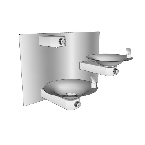 Drinking Fountains: 107-14-HL-VP VANDAL PROOF High/Low Drinking Fountain with Bottle Filler