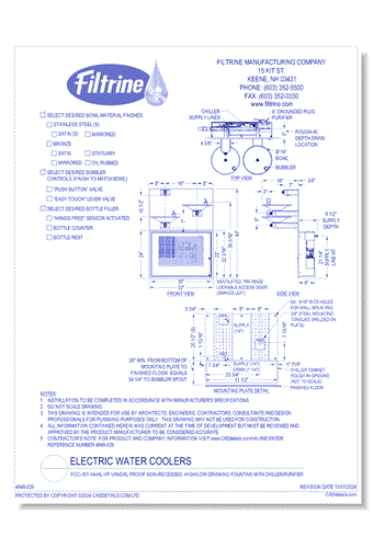 Electric Water Coolers: FCC-107-14-HL-VP Vandal Proof Non-Recessed, High/Low Drinking Fountain with Chiller/Purifier