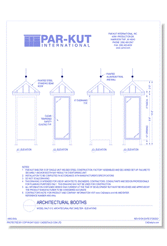 Model SHLT-015: Architecural Pmc Shelter - Elevations