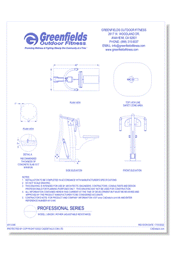 Professional Series: Model ( UBX290 ) Rower (Adjustable Resistance)