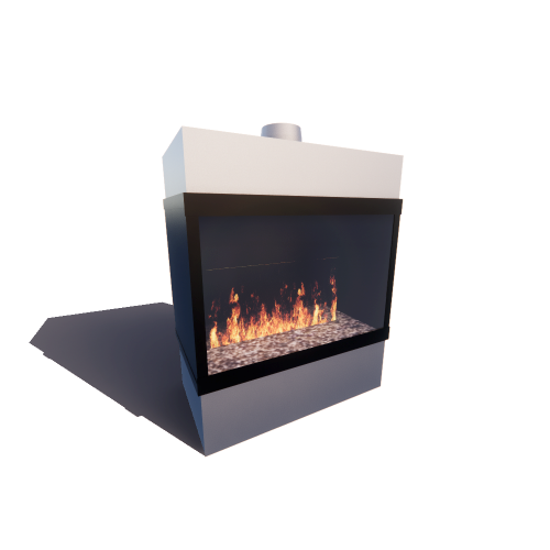 Enlight: 4' Single Sided Fireplace (20, 24, 30, 36, 48, 60 Inch Glass Heights)