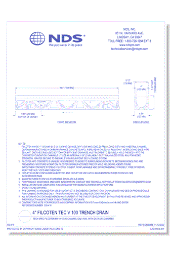 Spec Filcoten NW100 (4 in) Channel Galv Rail with Data & Flow Rates (Part 1)