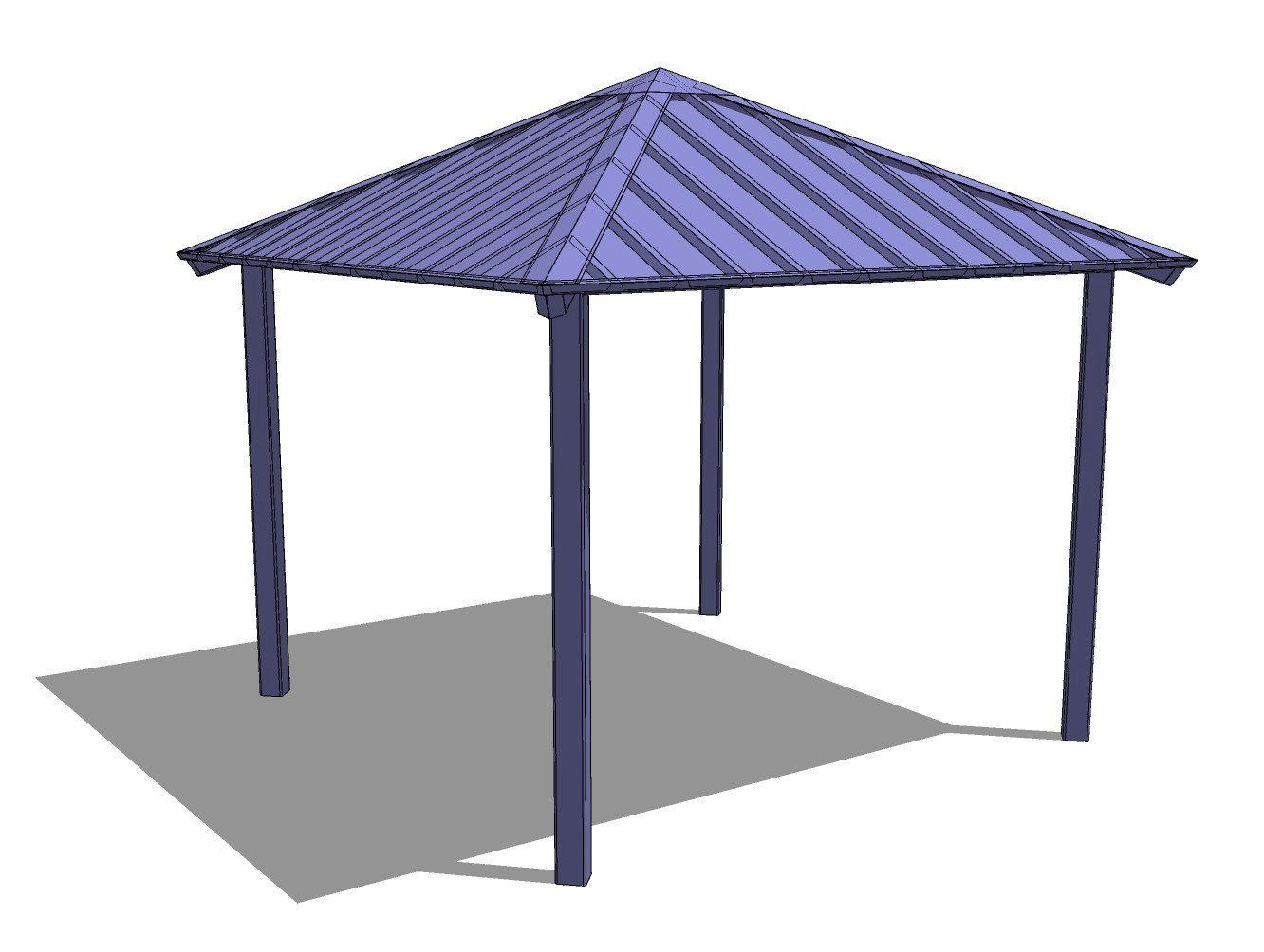 Steel Structure: Square – Four Sided Hip Roof