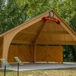 View Bandshell – High Pitch, Half Hexagon Wood Shelter