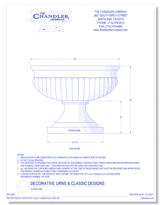 Decorative Urns and Classic Designs: Fluted Urn
