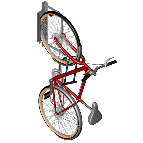 CAD Drawings BIM Models CycleSafe, Inc. Vertical Bike Racks - Fender Rack