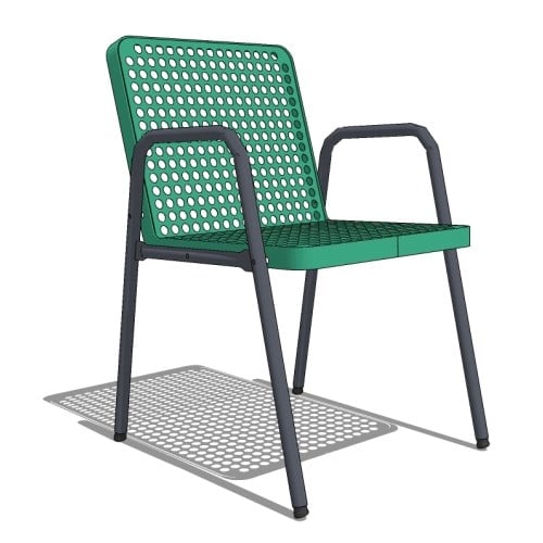 D1145 - Streetside Square Perforated Steel Café Chair