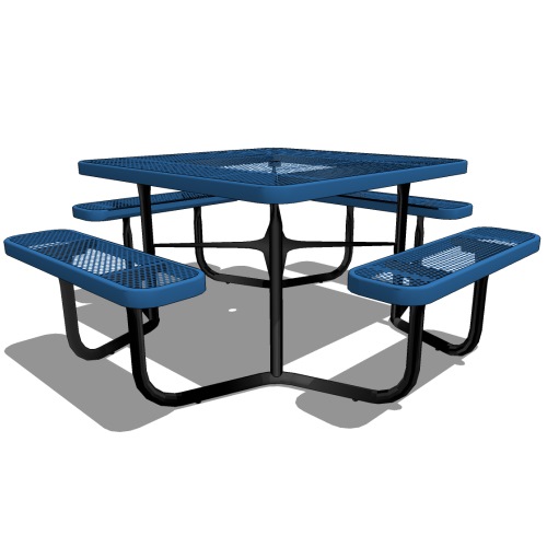 F1111 - 46" Square Expanded Steel Picnic Table, Portable Frame