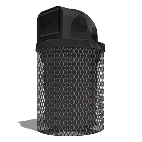 F1021D - Ultra 32 Gal Expanded Steel Trash Receptacle, Dome Top