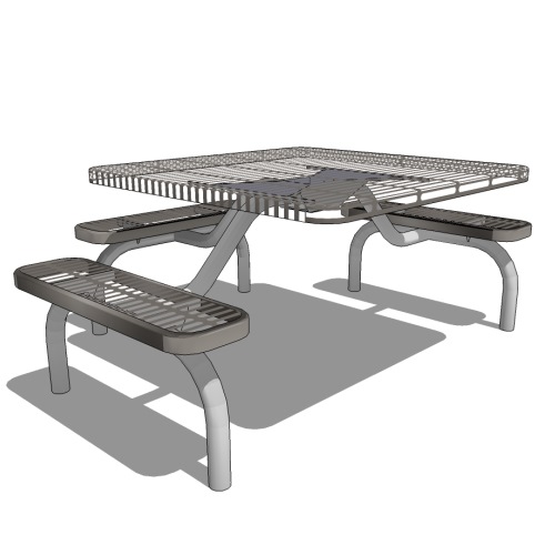 L3016 - Ultra Slotted Steel ADA Table, 3-Seats