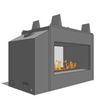 View Fire Ribbon Direct Vent 3' Vu Thru Fireplace (Model 91)