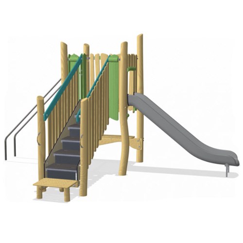View Play Tower with Slide & Bannister Bars ADA