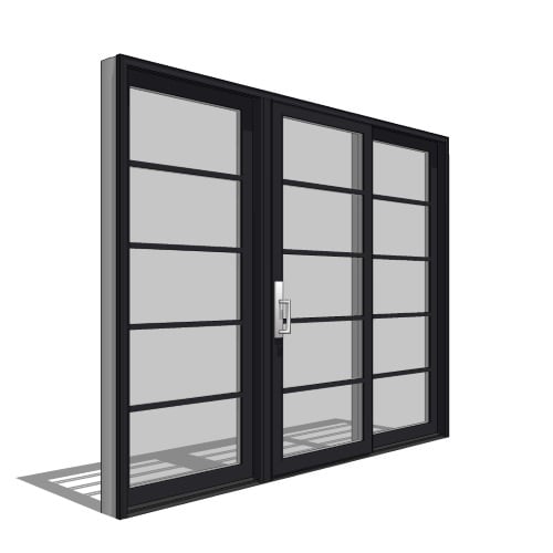 Architect Series Contemporary Clad, 3 Panel Sliding Door Revit