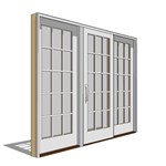 View Architect Series, Traditional, Clad, Wood, Sliding Door, 3 Panel