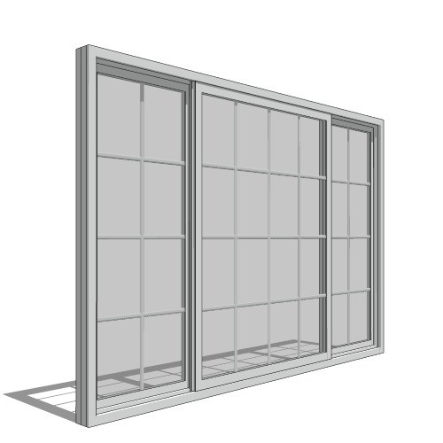 View Impervia Series Sliding Window, Vent Fixed Vent Operation, 1/4 